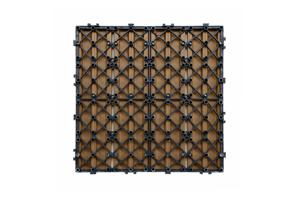 Set of 30 interlocking SERRA teak-grooved composite terrace tiles, 30x30cm 13
