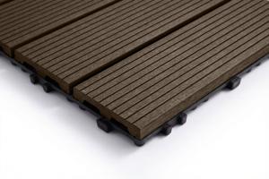 SERRA brown grooved outdoor interlocking tile 30x30cm 10