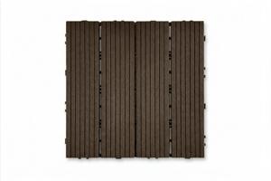 SERRA brown grooved outdoor interlocking tile 30x30cm 13