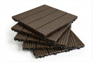 SERRA brown grooved outdoor interlocking tile 30x30cm 9