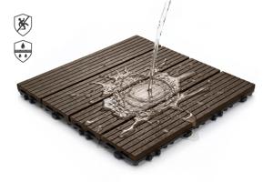 SERRA brown grooved outdoor interlocking tile 30x30cm 8