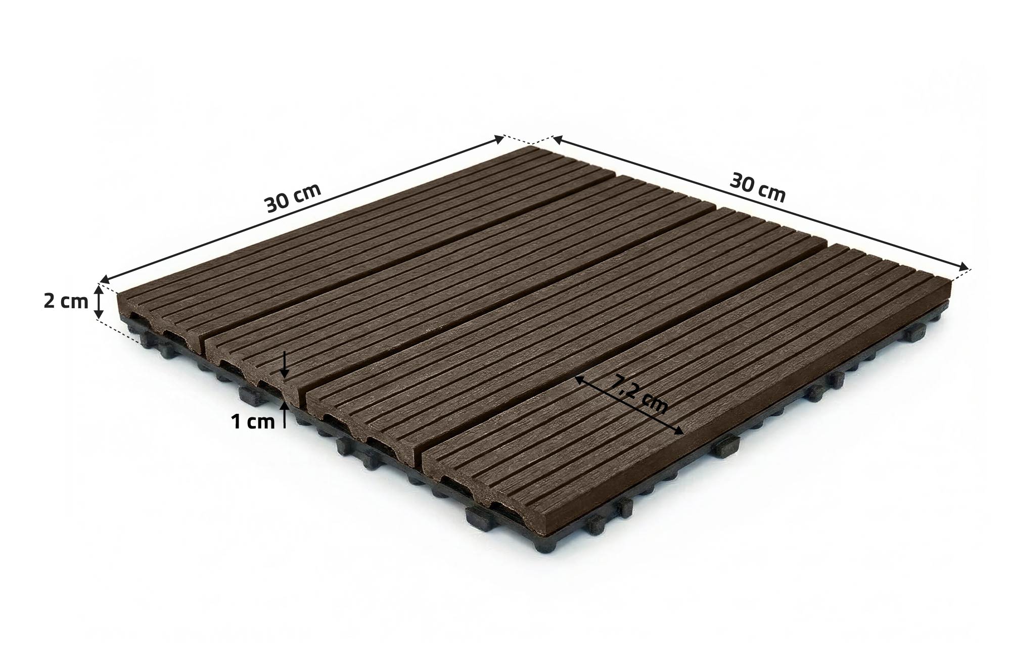 SERRA hnedá drážkovaná vonkajšia zámková dlaždica 30x30cm 3