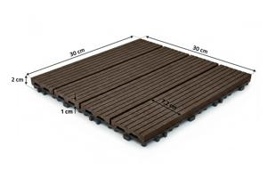 SERRA brown grooved outdoor interlocking tile 30x30cm 3