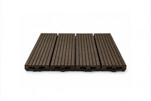 SERRA brown grooved outdoor interlocking tile 30x30cm 15