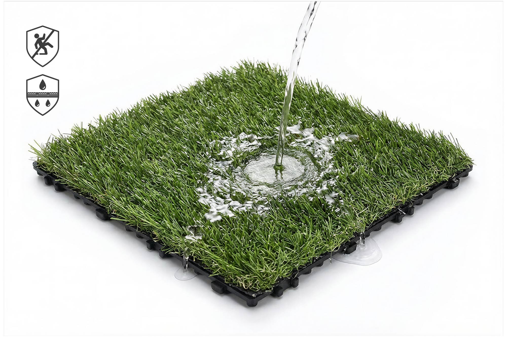 Sada 22 ks zámkových terasových dlaždíc zo syntetickej trávy KORA 30x30 cm 7