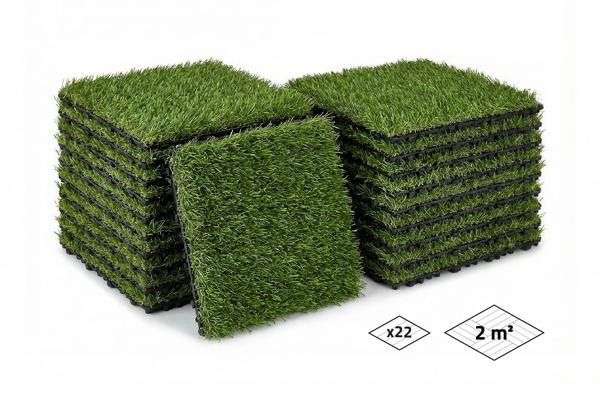22 kpl KORA 30x30 cm toisiinsa kietoutuvia tekonurmiterassilaattoja main image
