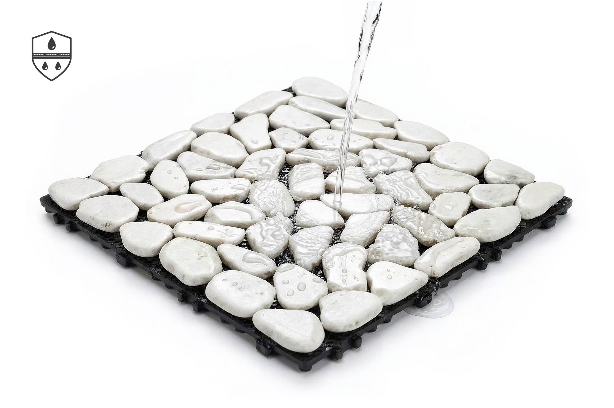 OSSA vonkajšia zámková dlažba, biele kamienky, 30x30 cm 7