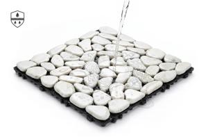 Lot de 12 dalles clipsables terrasse OSSA galets blancs 30x30cm 7