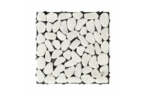 Lot de 12 dalles clipsables terrasse OSSA galets blancs 30x30cm 11