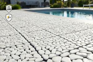 Lot de 12 dalles clipsables terrasse OSSA galets blancs 30x30cm 6