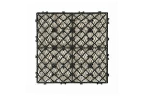 Lot de 12 dalles clipsables terrasse OSSA galets blancs 30x30cm 12