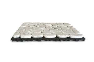 Lot de 12 dalles clipsables terrasse OSSA galets blancs 30x30cm 13