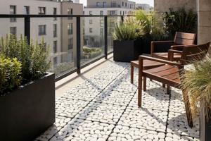 Lot de 12 dalles clipsables terrasse OSSA galets blancs 30x30cm 2