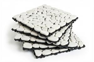 Lot de 12 dalles clipsables terrasse OSSA galets blancs 30x30cm 8
