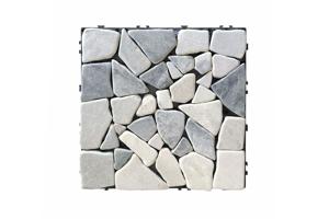 Lot de 12 dalles clipsables terrasse OSSA galets gris 30x30cm 11