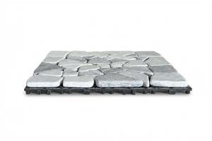 Lot de 12 dalles clipsables terrasse OSSA galets gris 30x30cm 13
