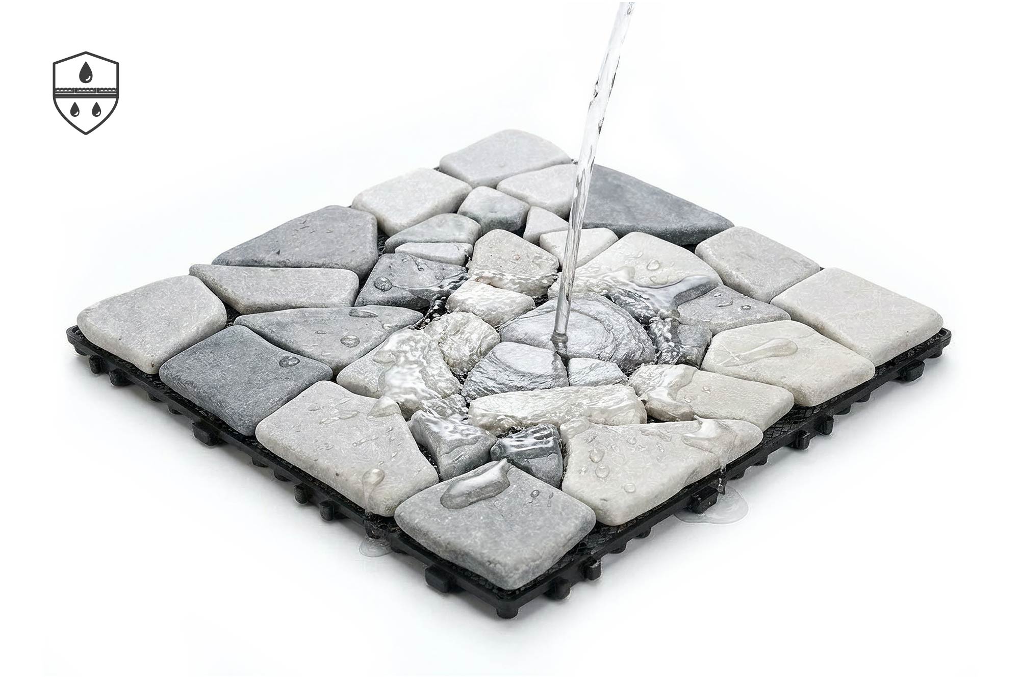 Vonkajšia zámková dlažba OSSA, sivé kamienky, 30x30 cm 7