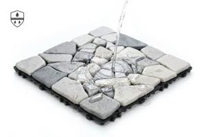 Lot de 12 dalles clipsables terrasse OSSA galets gris 30x30cm 7
