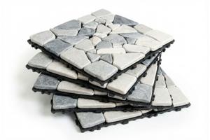 Lot de 12 dalles clipsables terrasse OSSA galets gris 30x30cm 8