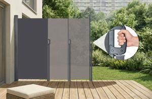 Paravent extérieur rétractable PILAT 3x1,6 m gris anthracite 3