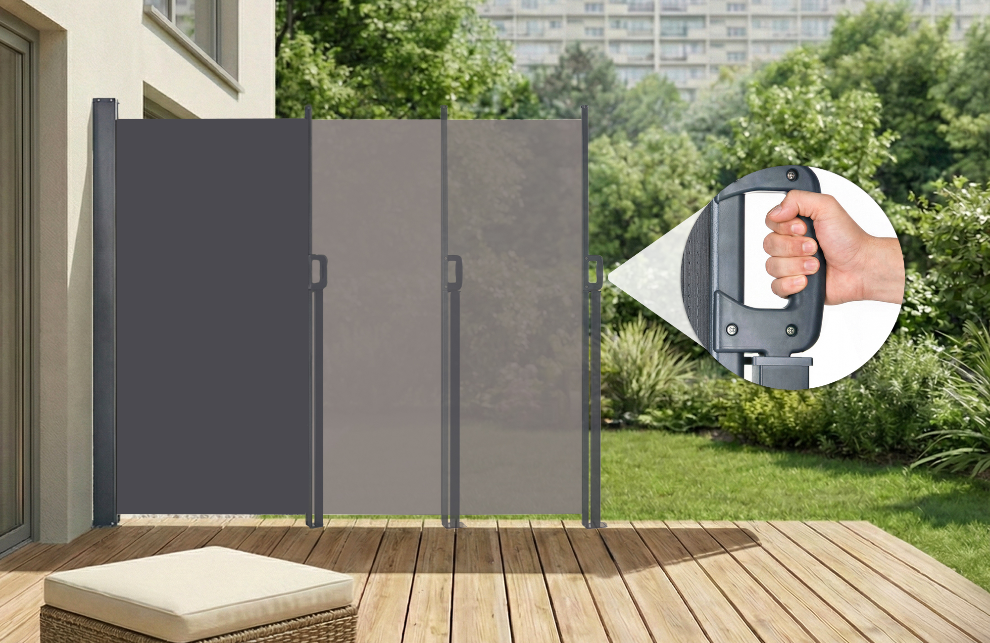 Πτυσσόμενη πλαϊνή τέντα PILAT 3x1,8 μ. γκρι ανθρακί 3