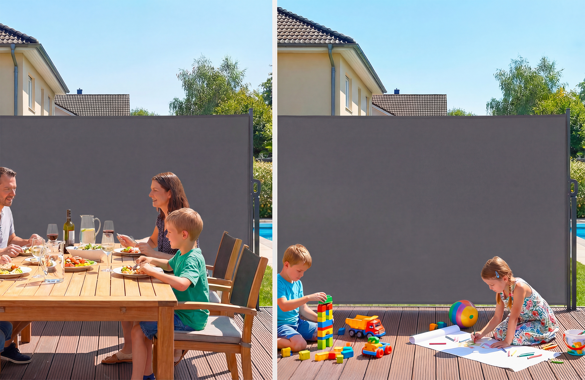 PILAT výsuvná bočná markíza 5x1,6 m antracitovo sivá 4