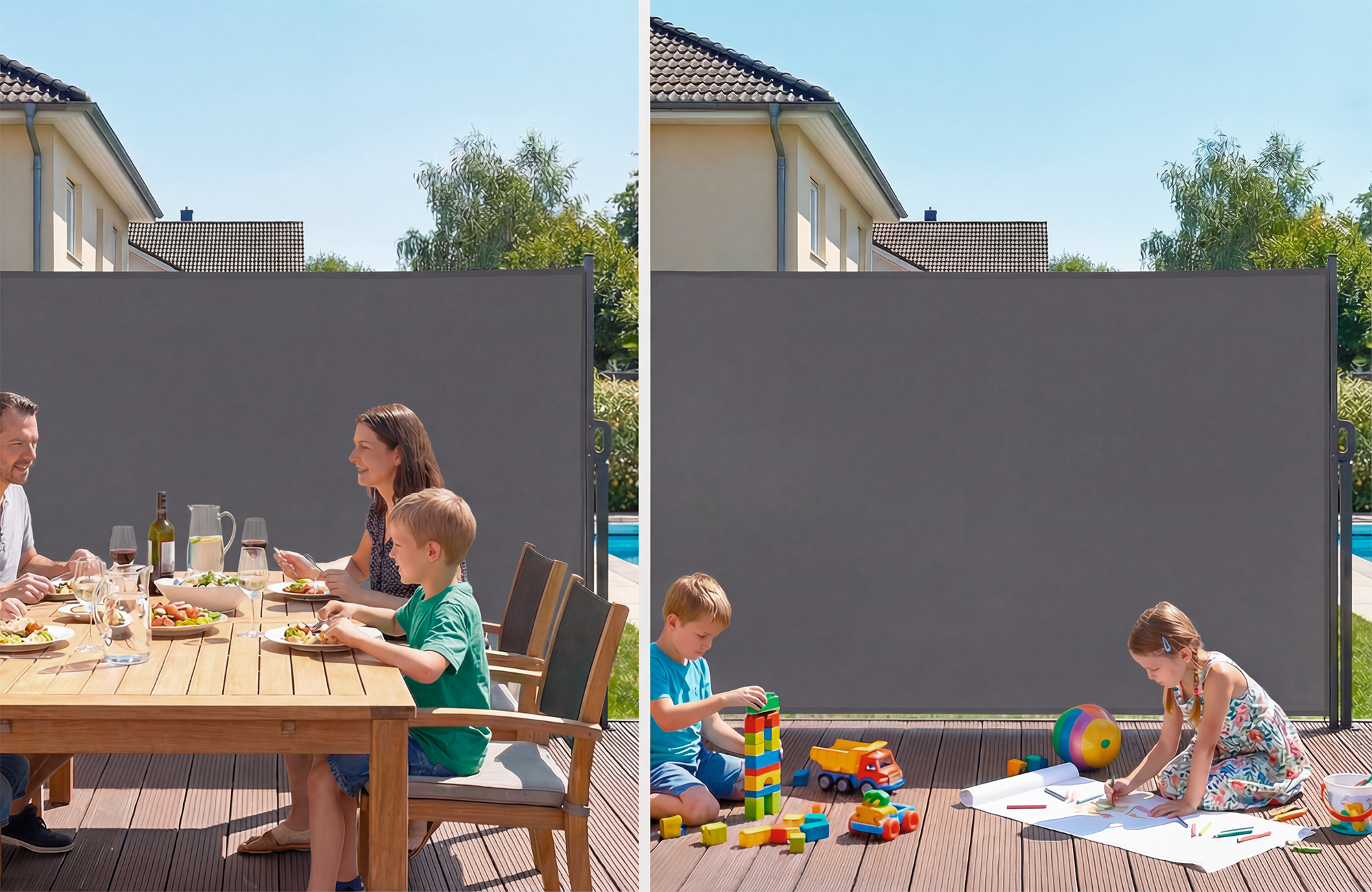 Paravent extérieur rétractable PILAT 5x1,8 m gris anthracite 4