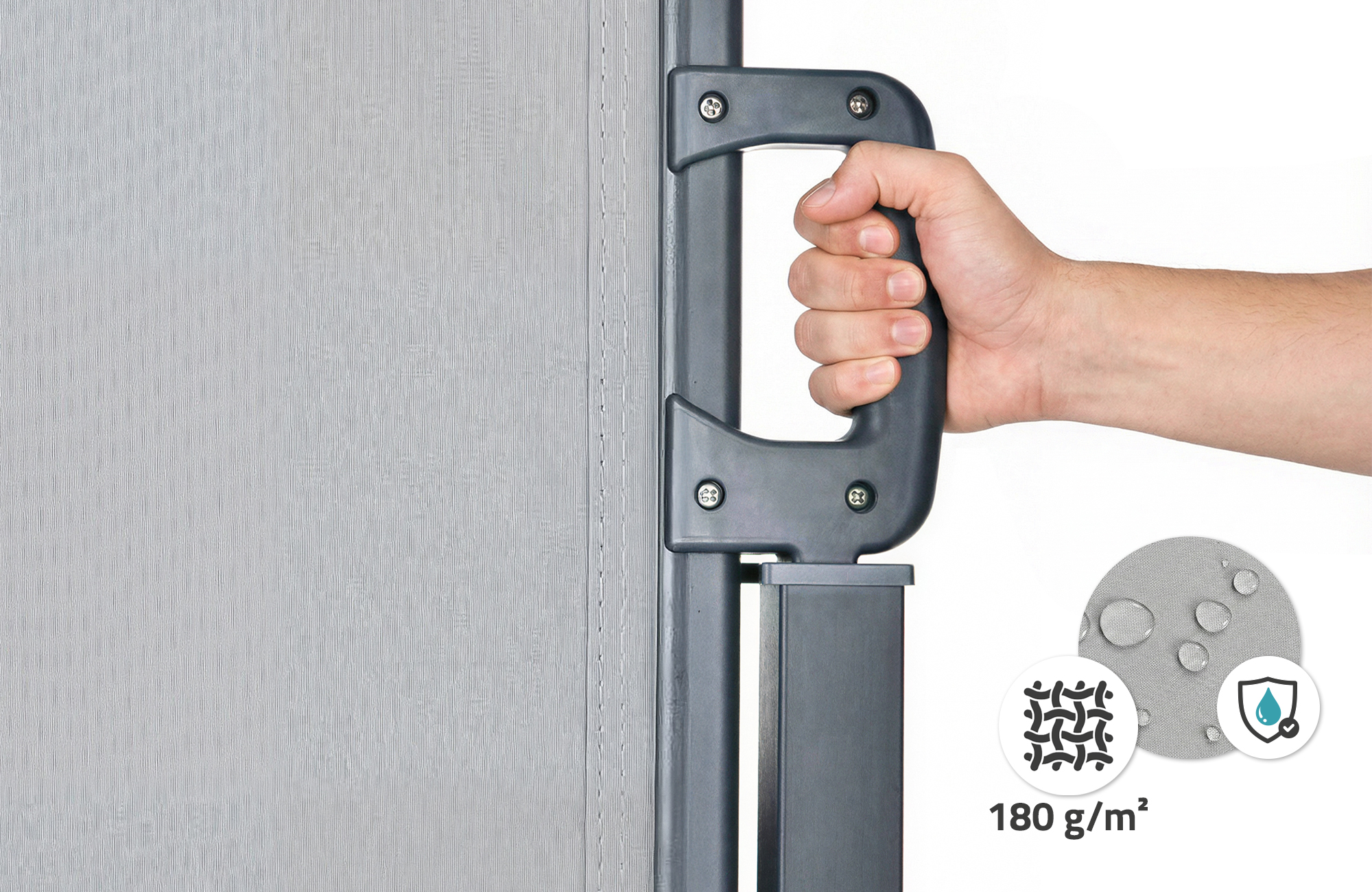 Copertină laterală retractabilă PILAT 3x1,8 m gri deschis 7