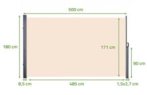 Paravent extérieur rétractable PILAT 3x1,8 m beige 2