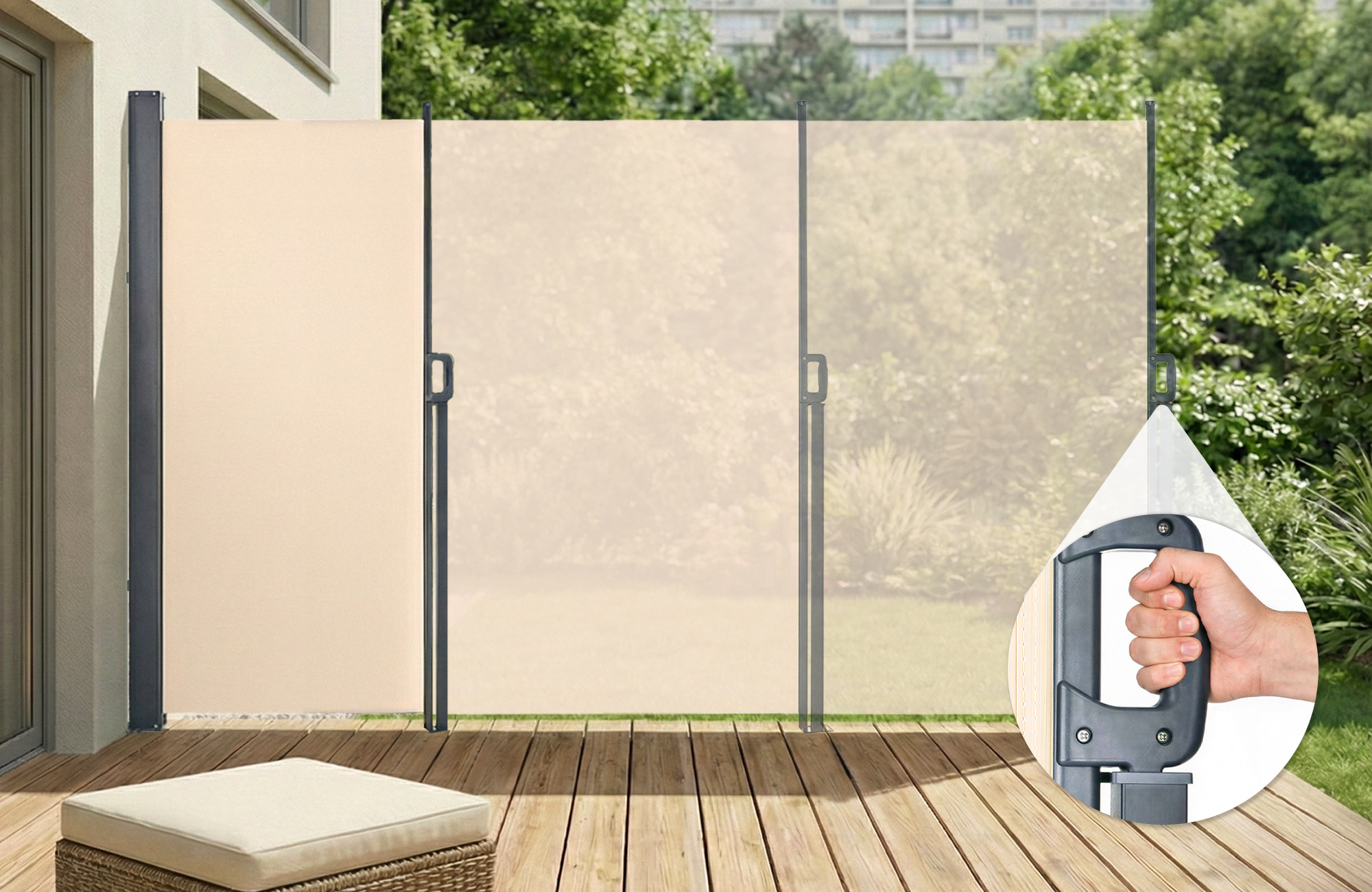 PILAT kihúzható oldalsó napellenző 5x1,8 m bézs 3