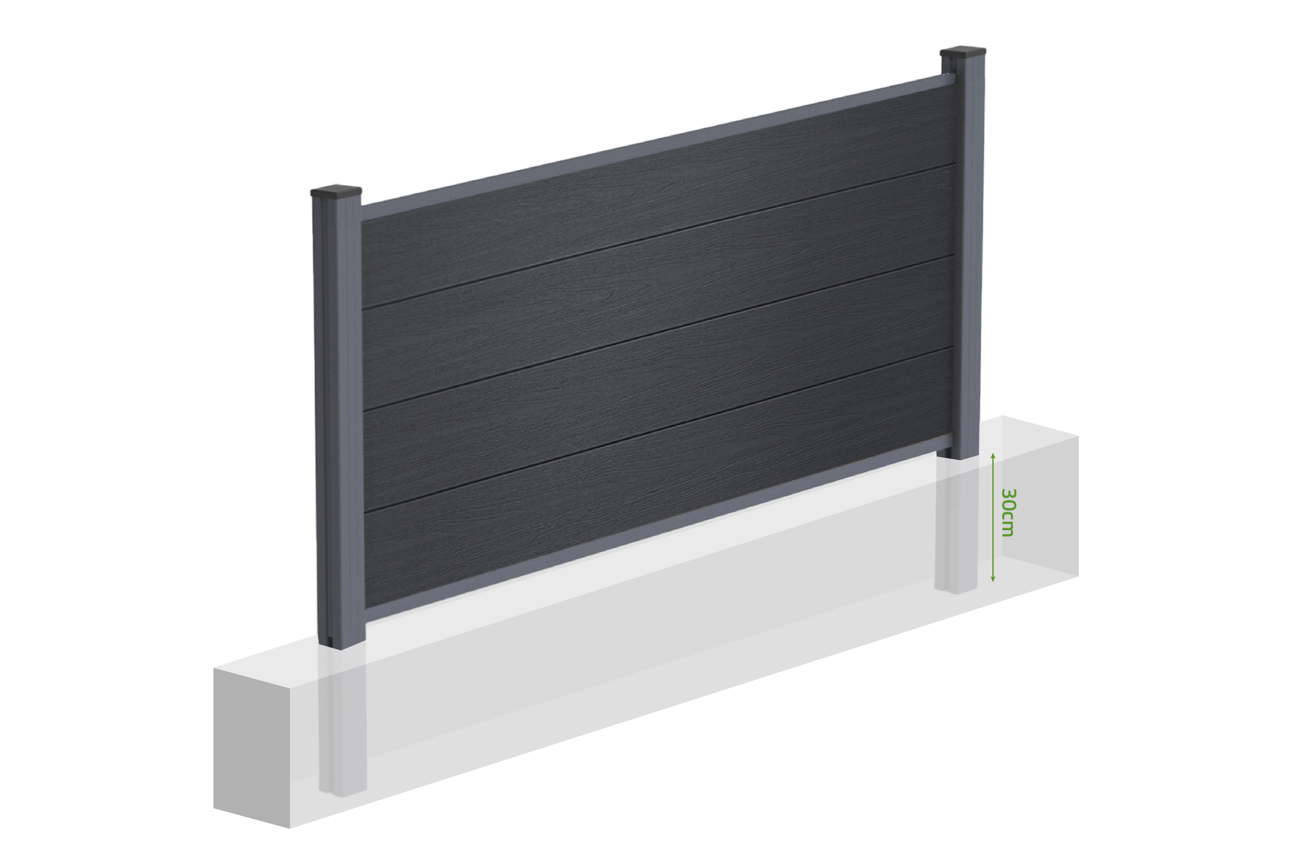 10 m langer STOCKHORN-Verbundzaun, 90 cm hoch, zur Erdverlegung, grau 5