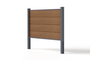10m STOCKHORN composite fence, 90cm high, teak, for in-ground installation 17