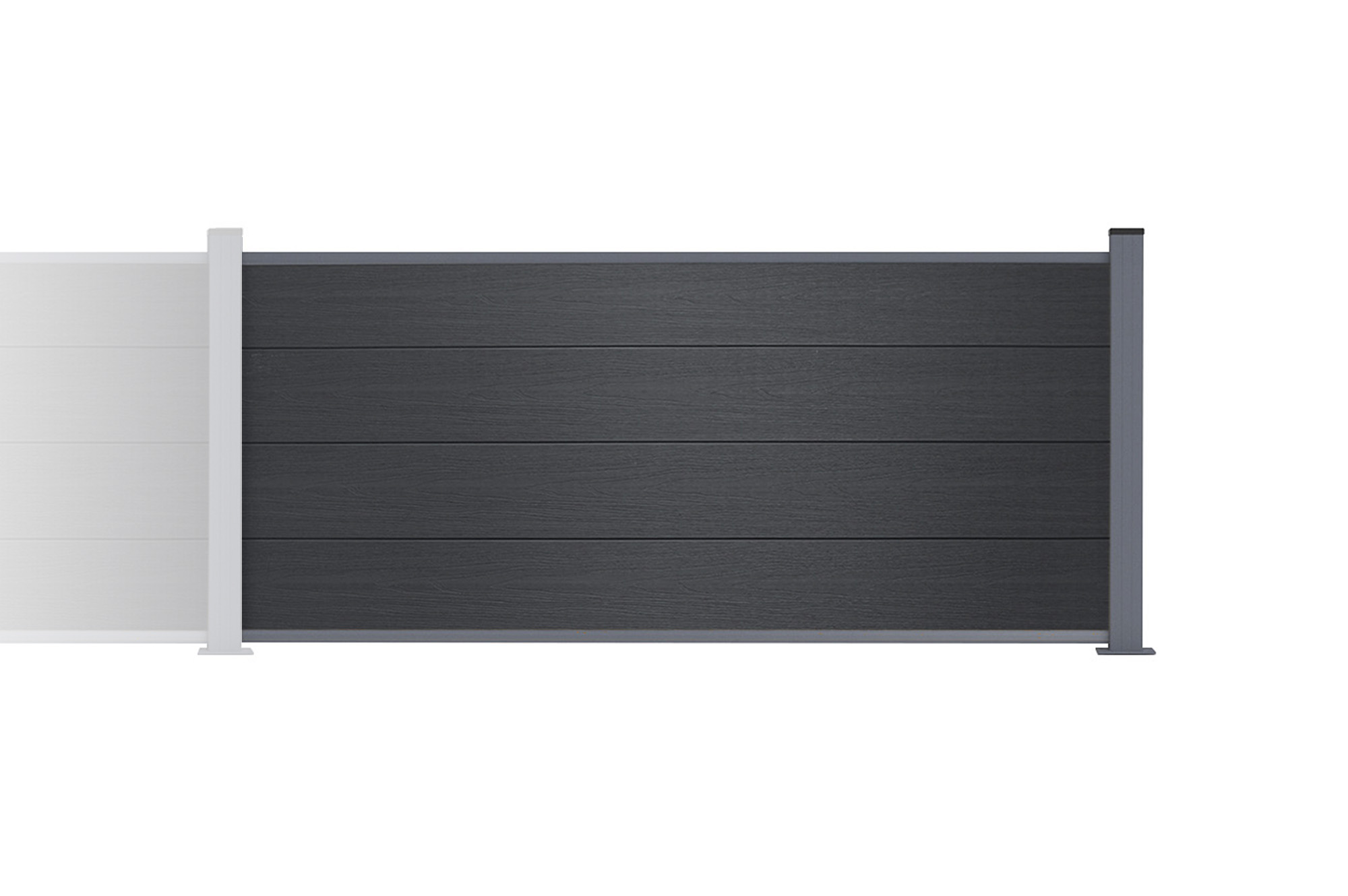 Kit extension clôture composite 2m STOCKHORN H.90cm sur platine gris 1