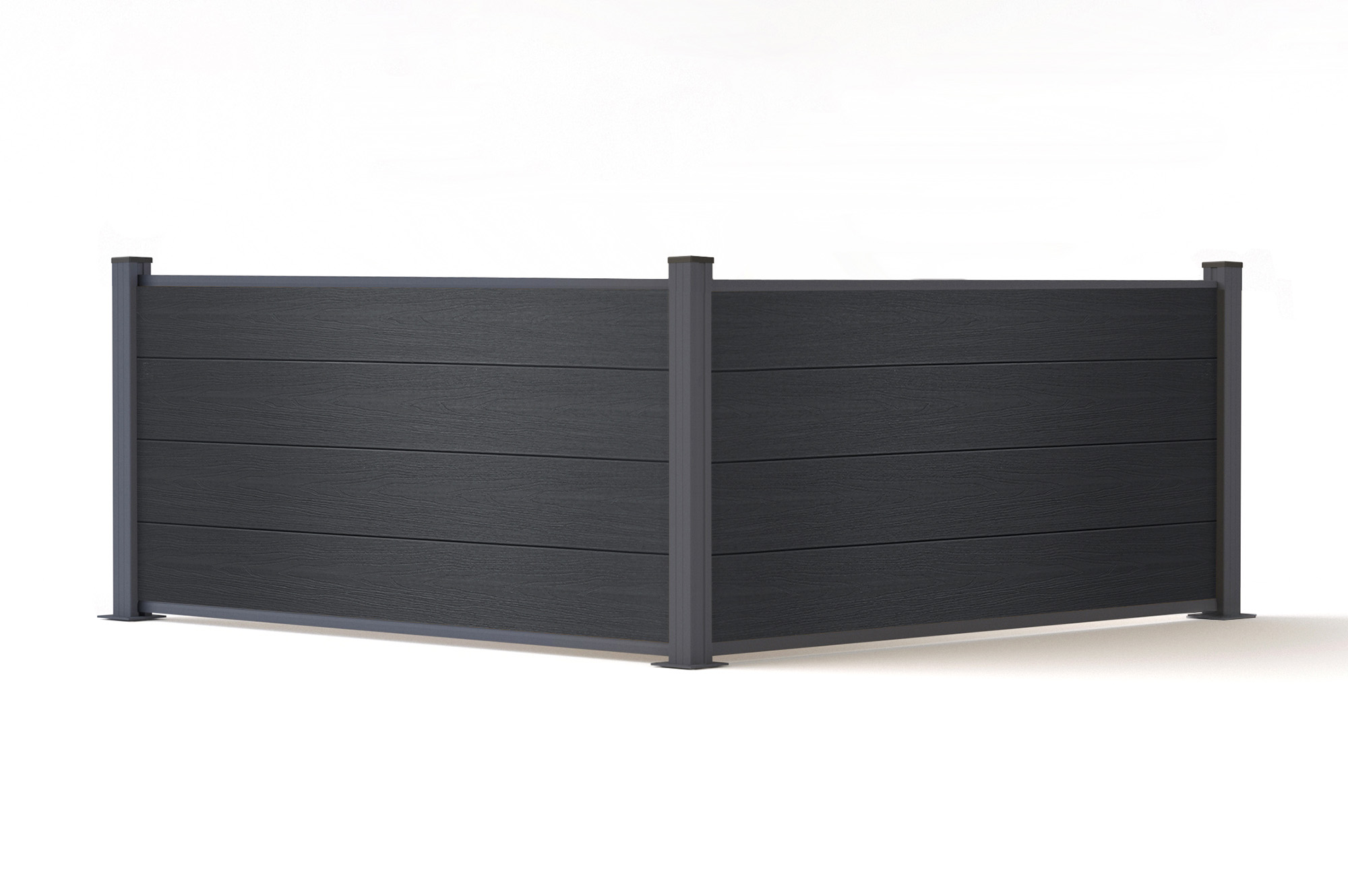 10m kompozitní plot STOCKHORN, výška 90 cm, na šedých základních deskách 8