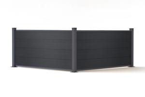Clôture bois composite 2m STOCKHORN H.90cm sur platine gris 8