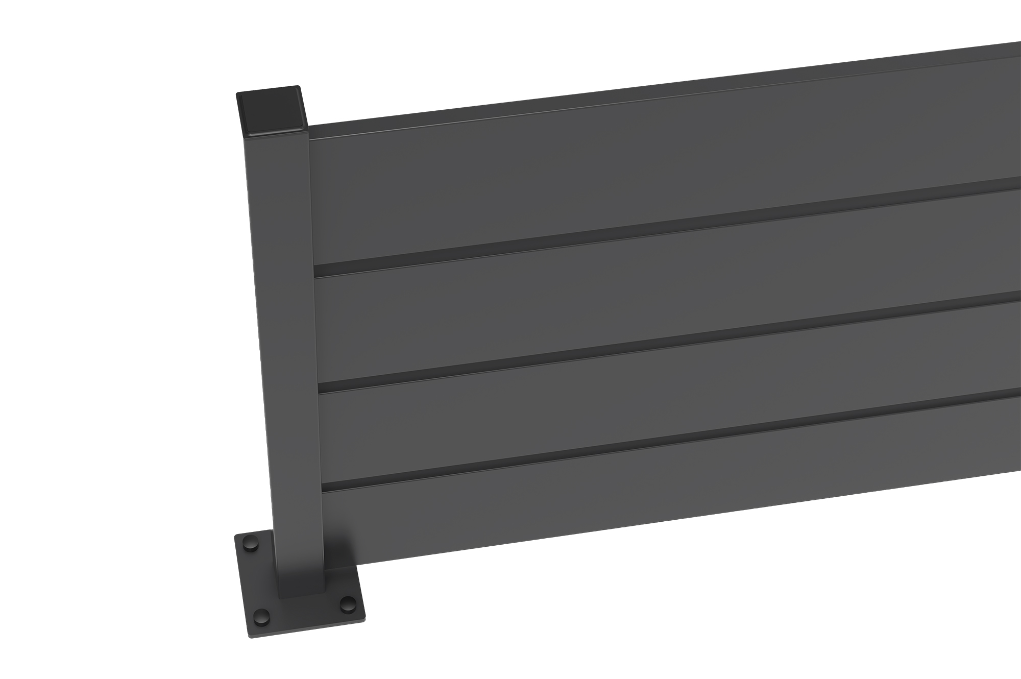 Valla de acero negro semi-calada VETORO de 2 m x 80 cm de alto. 8