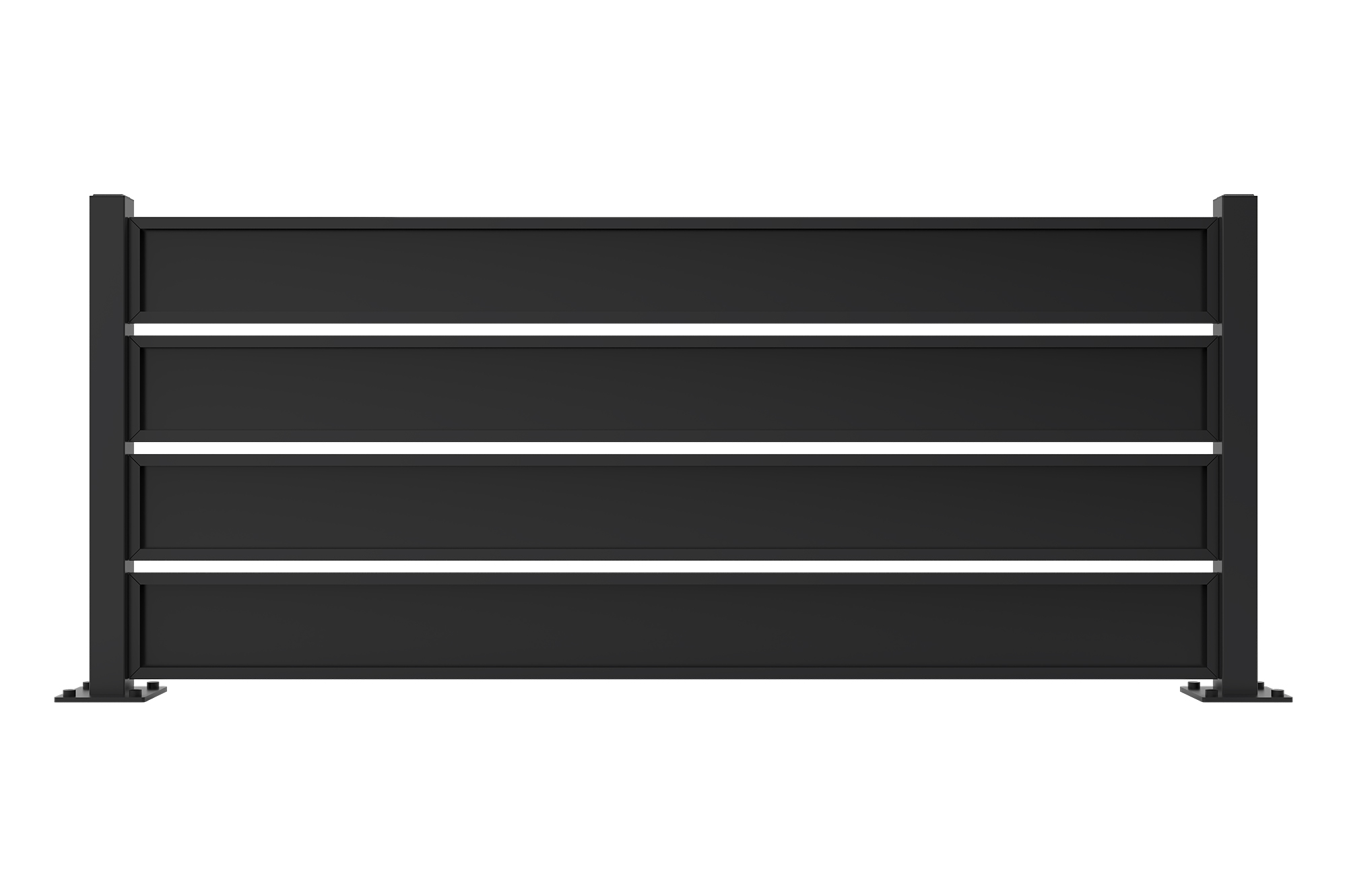 Valla de acero negro semi-calada VETORO de 2 m x 80 cm de alto. 7