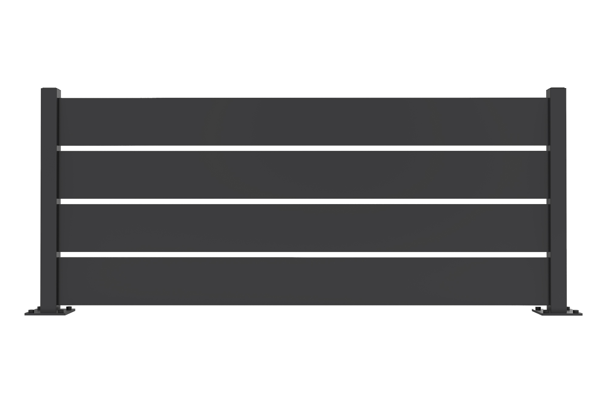 Valla de acero negro semi-calada VETORO de 2 m x 80 cm de alto. 3