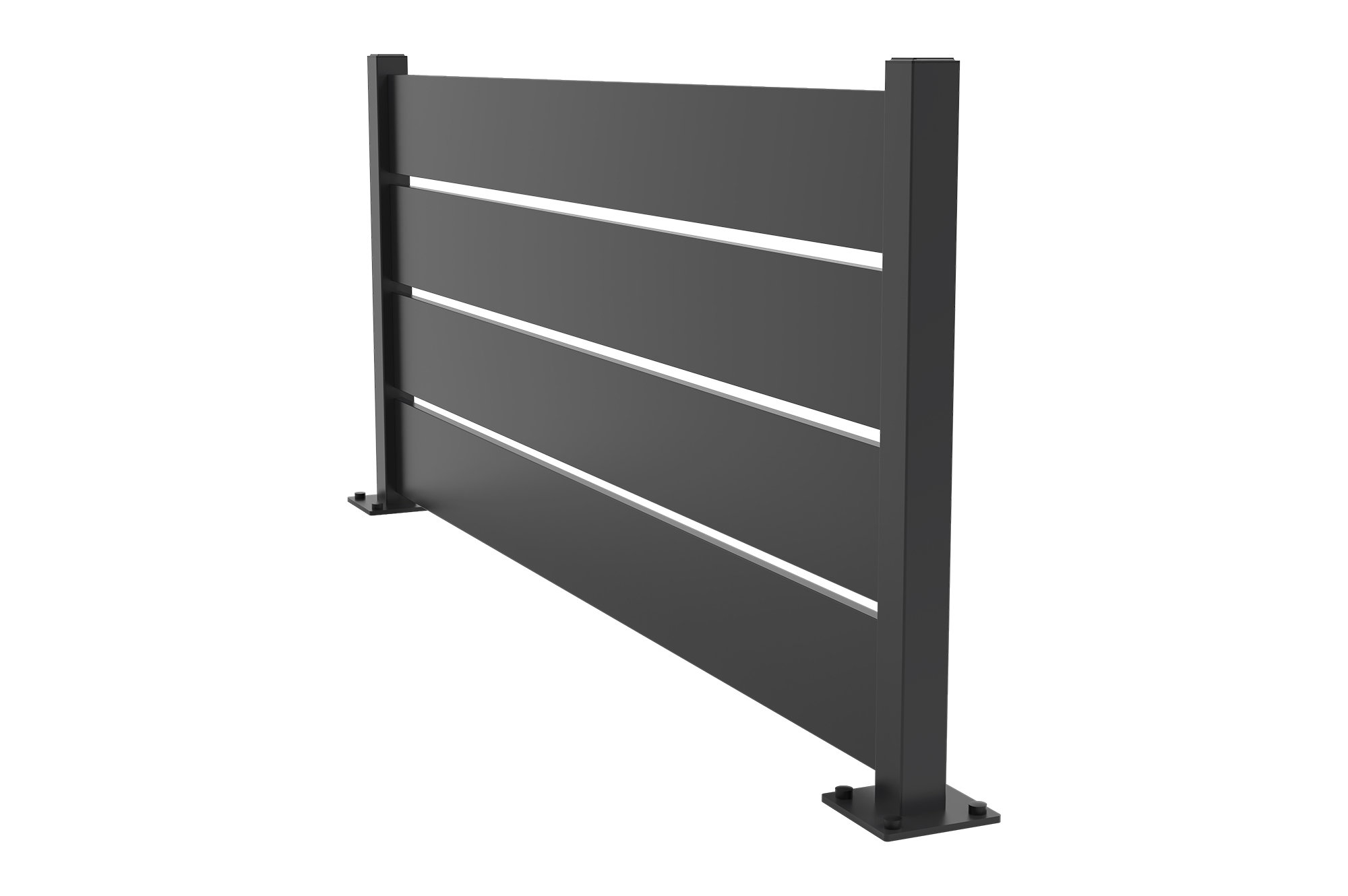 Valla de acero negro semi-calada VETORO de 2 m x 80 cm de alto. 4