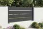 Valla de acero negro semi-calada VETORO de 2 m x 80 cm de alto. main_image thumbnail