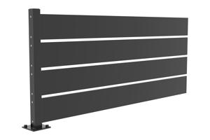 Semi-openwork black steel fence with corner post VELINO 6m H.80cm 9