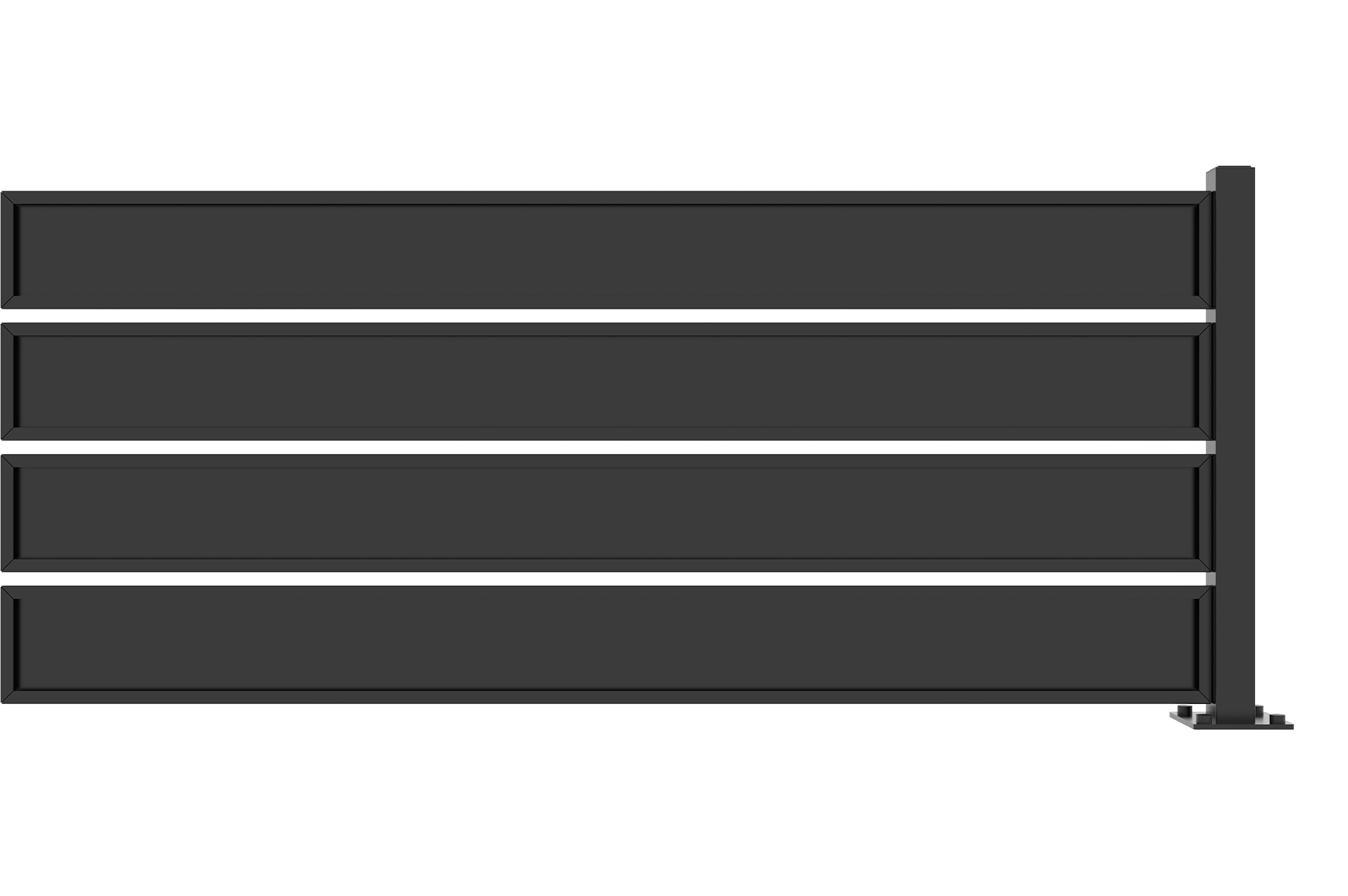 VELINO komplet za podaljšanje pol-otvorene črne jeklene ograje 2 m x V,80 cm 5