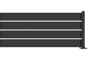 Semi-openwork black steel fence with corner post VELINO 6m H.80cm 10