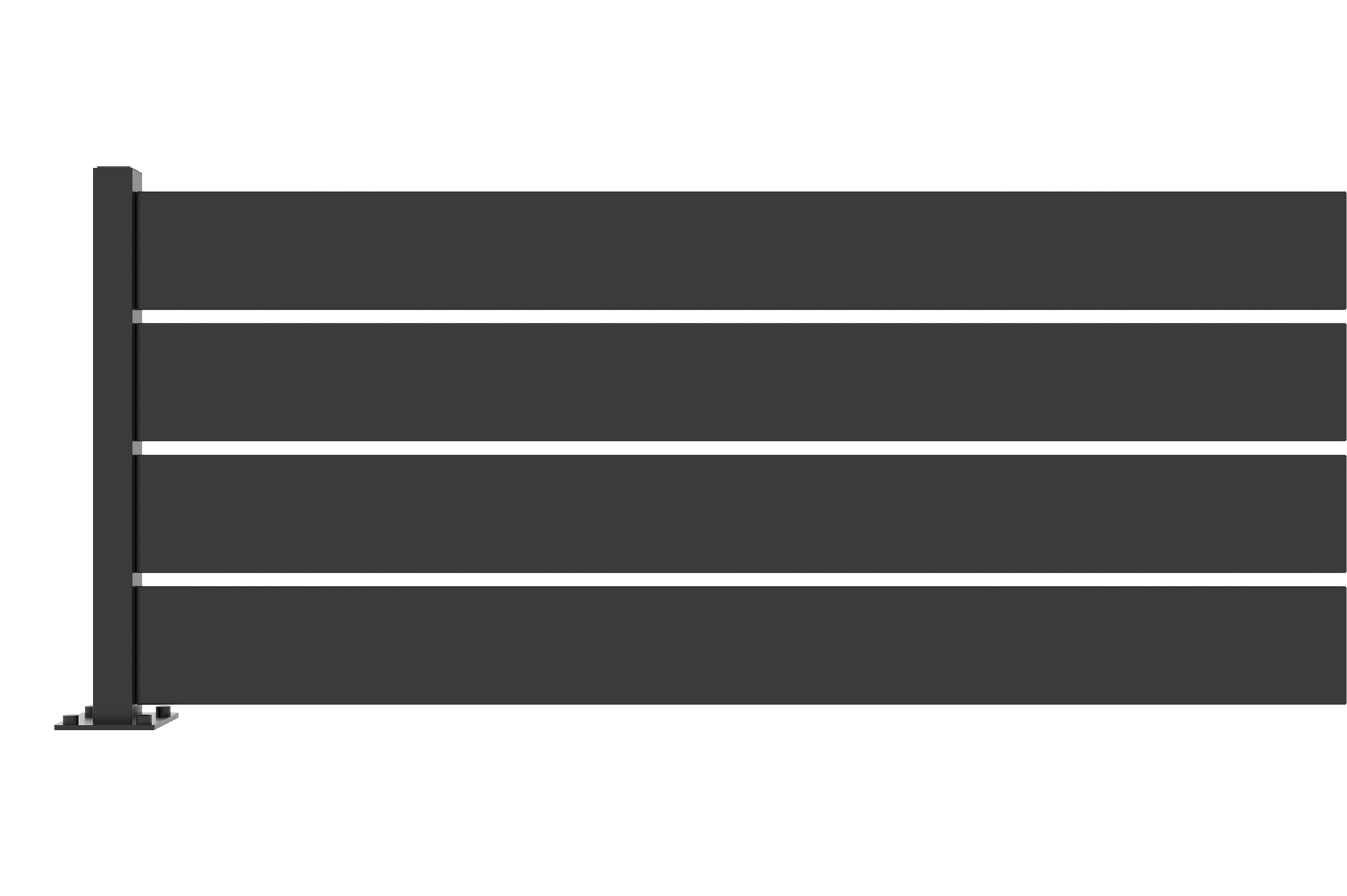 VELINO komplet za podaljšanje pol-otvorene črne jeklene ograje 2 m x V,80 cm 3