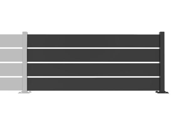 VELINO semi-openwork black steel fence kit, 2m x H.80cm main image