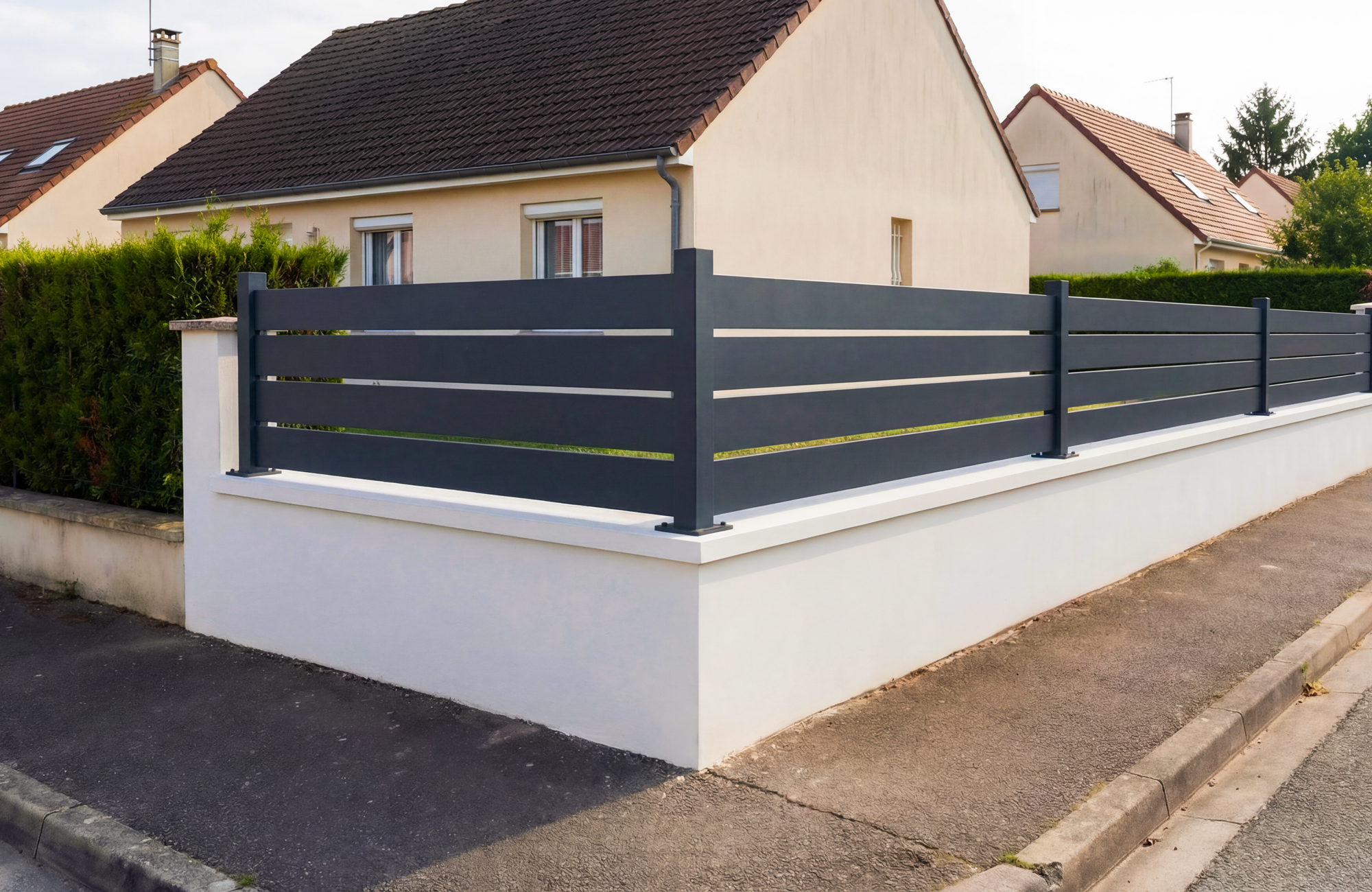 Poteau d’angle sur platine pour clôture VELINO 6x6cm H.84 cm 2