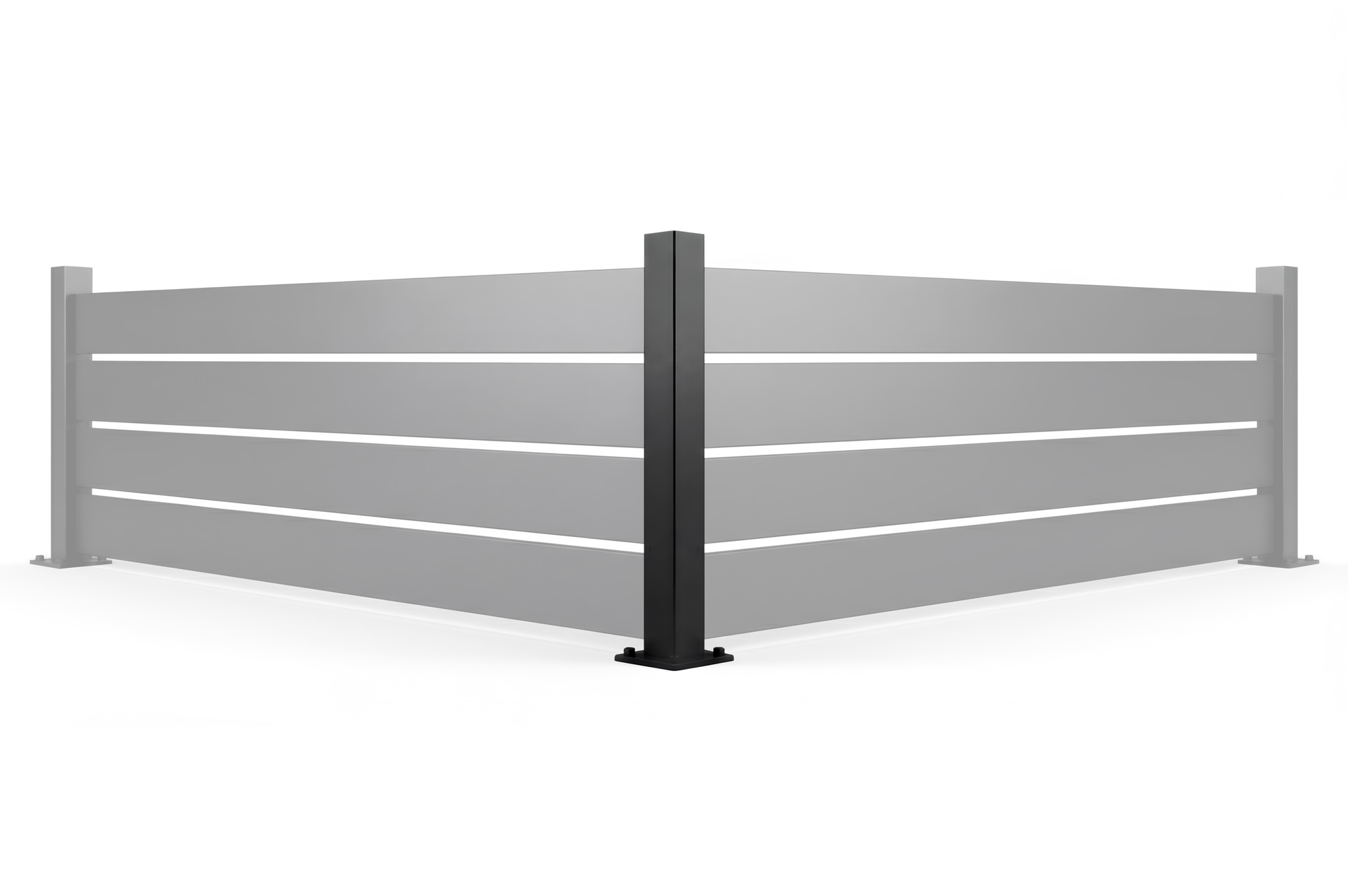 Poteau d’angle sur platine pour clôture VELINO 6x6cm H.84 cm 1