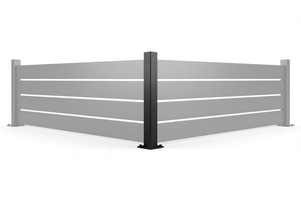 Hoekpaal op grondplaat voor VELINO hekwerk 6x6cm H.84cm main image