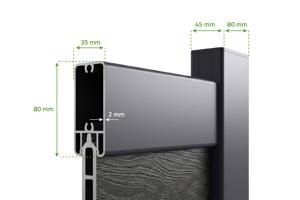 Portail bois composite battant 3m ATHOS H.140cm gris anthracite avec cadre aluminium + portillon composite ATHOS 1m H.140cm 26