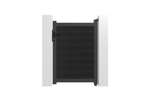 Portail bois composite battant 3m ATHOS H.140cm gris anthracite avec cadre aluminium + portillon composite ATHOS 1m H.140cm 18
